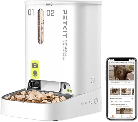 PETKIT Comedero con Cámara 5L Doble Tolva